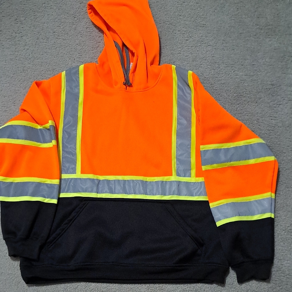 Orange and Black Reflective Hoodie